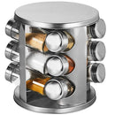 Porta Condimentos Temperos 12 potes Vidro Aço Inox Giratório Qualidade