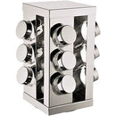 Porta Condimentos Temperos 12 potes Vidro Aço Inox Giratório Qualidade