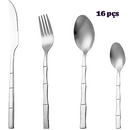 Conjunto de Talheres Faqueiro aço inox Maleta de Madeira com 42 Peças