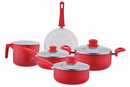 Jogo Panela Antiaderente Cerâmico 5 Peças+3Tampas aro aço inox Atóxico